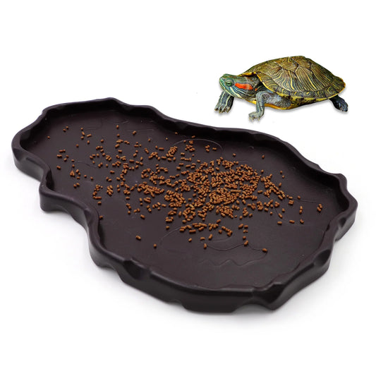 Reptile Feeding Plate and Clip Reptile Food Dish Bowl Resin Bowl for Turtle Gecko Snake Pet Breeding Tray