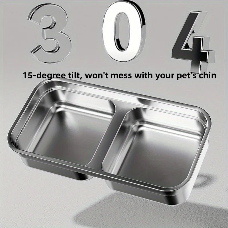 Elevated Cat Bowl Double Feeder Pet Accessories Pet Cat Plate Dog Food Bowl  Home Feeding Trough For Small Medium Pet Bowl