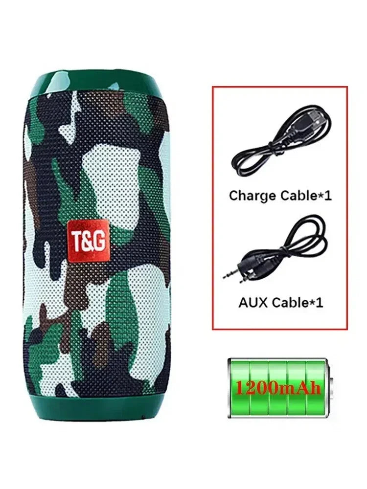 T&G TG117 Portable Bluetooth Speaker Outdoor Wireless Woofer Free Call /FM/TF Card/USB Flash Drive Connect Mobile Phone/Tablet