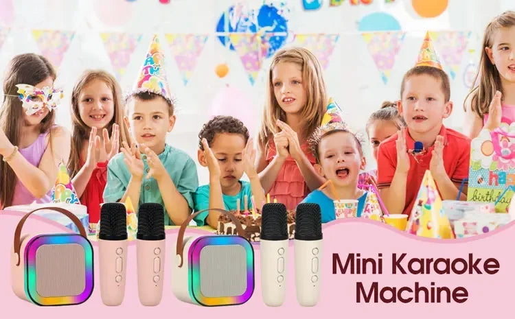 Máquina de karaoke portátil Bluetooth K12 con sistema de altavoces PA 5.3, 1 o 2 micrófonos inalámbricos, regalo para niños, para cantar en casa o en familia