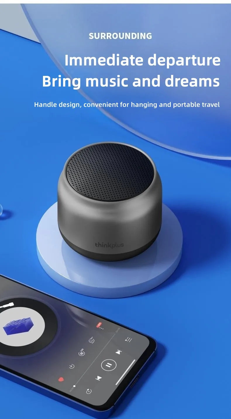 El altavoz Bluetooth inalámbrico Lenovo K30 con graves emula la textura metálica del interior del automóvil y es portátil y resistente al agua para exteriores