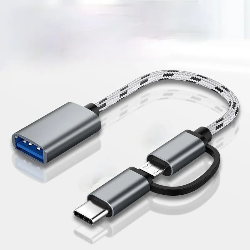 2 In 1 USB 3.0 OTG Adapter Cable Type-C Micro USB To USB 3.0 Interface Charging Cable Line for Cellphone Converter for Cellphone