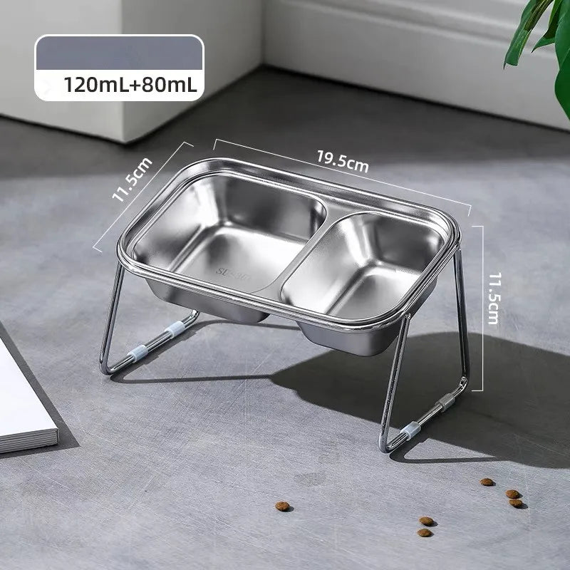 Elevated Cat Bowl Double Feeder Pet Accessories Pet Cat Plate Dog Food Bowl  Home Feeding Trough For Small Medium Pet Bowl