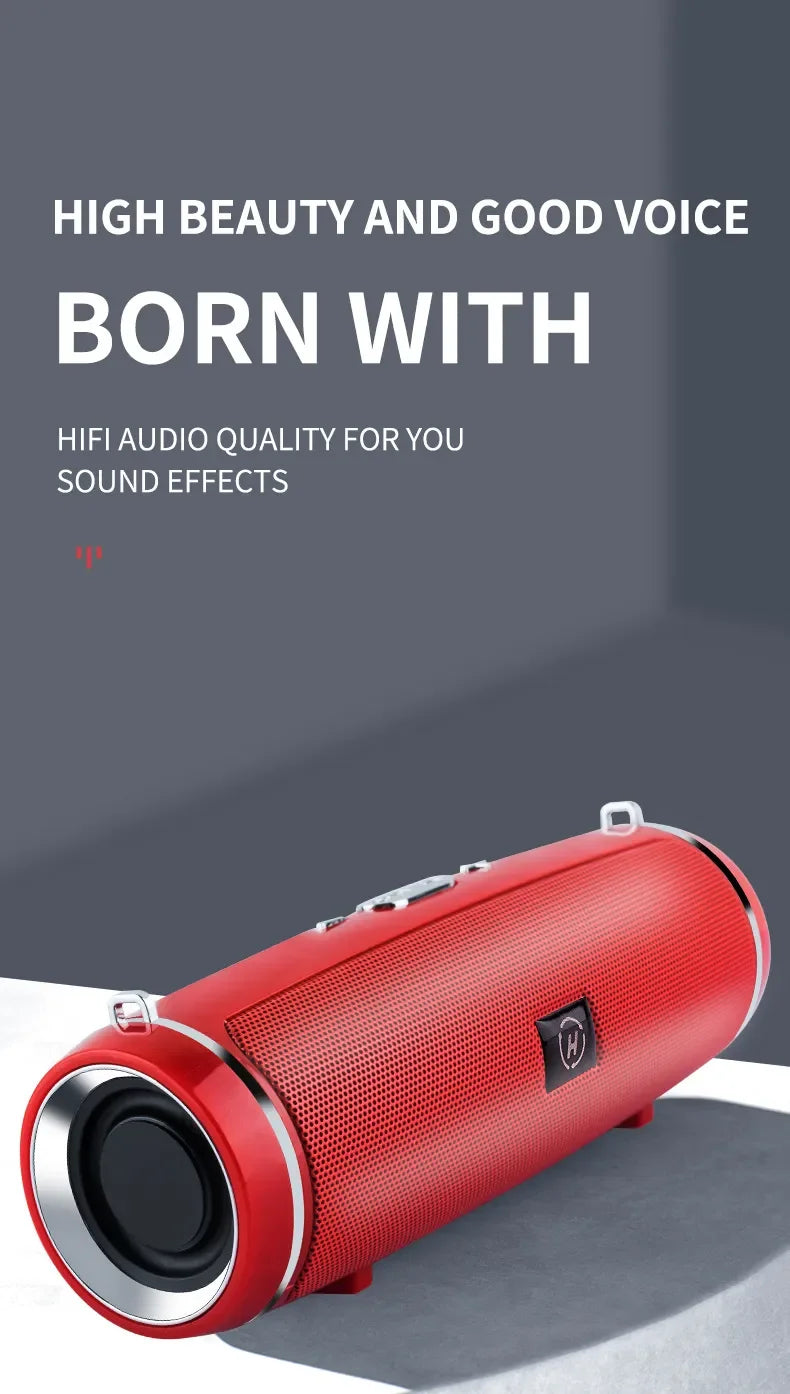 200W Portable Bluetooth Speaker IPX7 Waterproof Outdoor HIFI Pillar Speaker Subwoofer Stereo Speaker FM Radio TF Boom Box