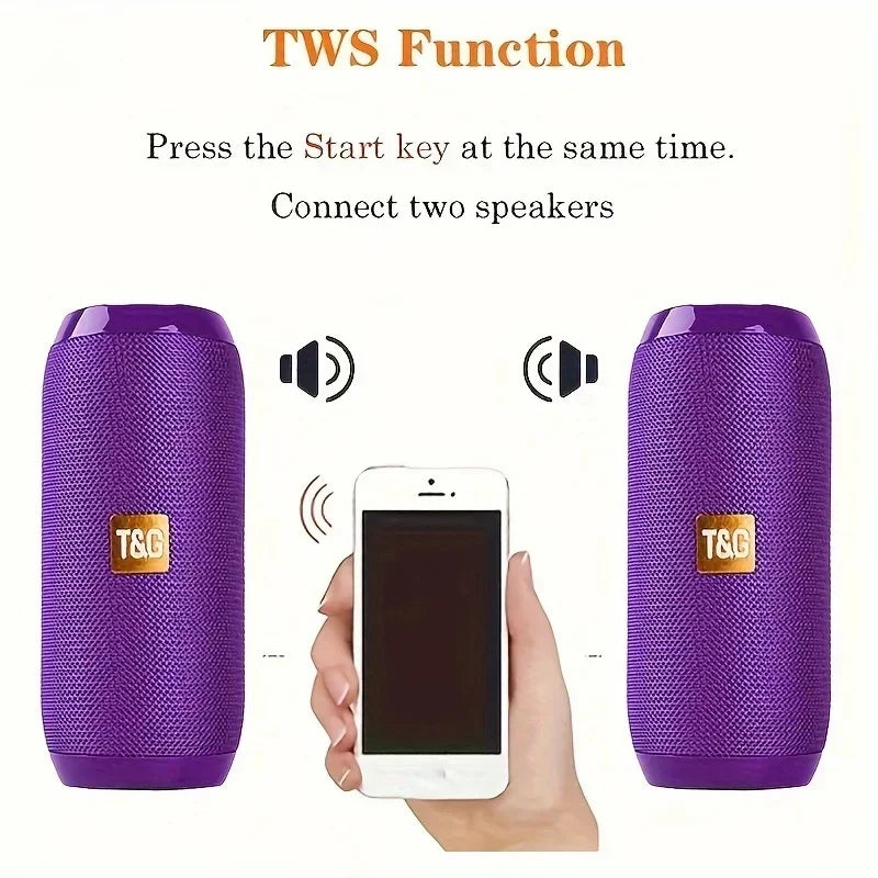 T&G TG117 Portable Bluetooth Speaker Outdoor Wireless Woofer Free Call /FM/TF Card/USB Flash Drive Connect Mobile Phone/Tablet