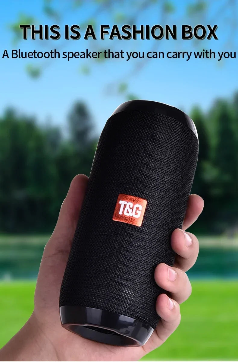 T&G TG117 Portable Bluetooth Speaker Outdoor Wireless Woofer Free Call /FM/TF Card/USB Flash Drive Connect Mobile Phone/Tablet