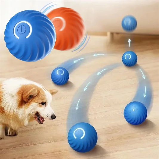 Pelota de juguete inteligente para perros, juguete electrónico interactivo para mascotas, pelota móvil con USB, movimiento automático, rebote para cachorros, regalo de cumpleaños, productos para gatos