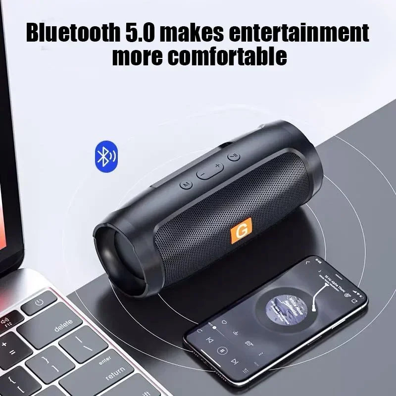 Altavoces portátiles con subwoofer y Bluetooth para exteriores, estéreo, envolventes, resistentes al agua, caja de sonido inalámbrica, compatible con radio FM, tarjeta TF