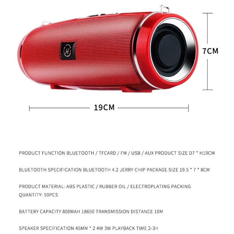 200W Portable Bluetooth Speaker IPX7 Waterproof Outdoor HIFI Pillar Speaker Subwoofer Stereo Speaker FM Radio TF Boom Box