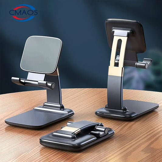 Soporte de escritorio plegable de metal para teléfono móvil, soporte para iPad, iPhone 13, X, soporte para teléfono inteligente, tableta, soporte de escritorio para teléfono celular, soporte portátil