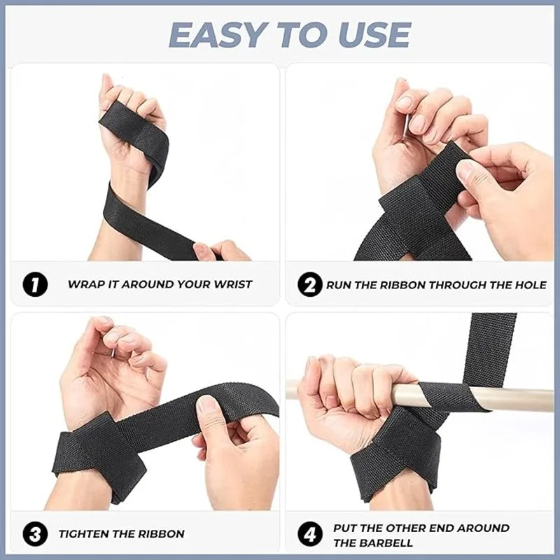 Weightlifting Wrist Straps Strength Training Adjustable Non-slip Gym Fitness Lifting Strap Wrist Support Sports Grip Band