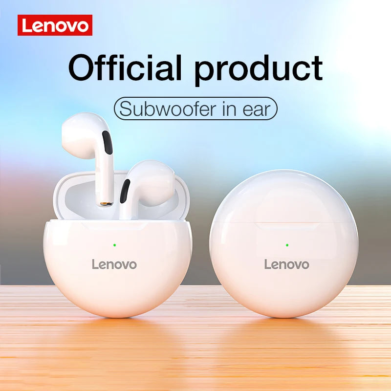 Lenovo LivePods HT38 TWS Auriculares Bluetooth Mini Auriculares inalámbricos con micrófono para iPhone Xiaomi Auriculares deportivos estéreo 9D a prueba de agua