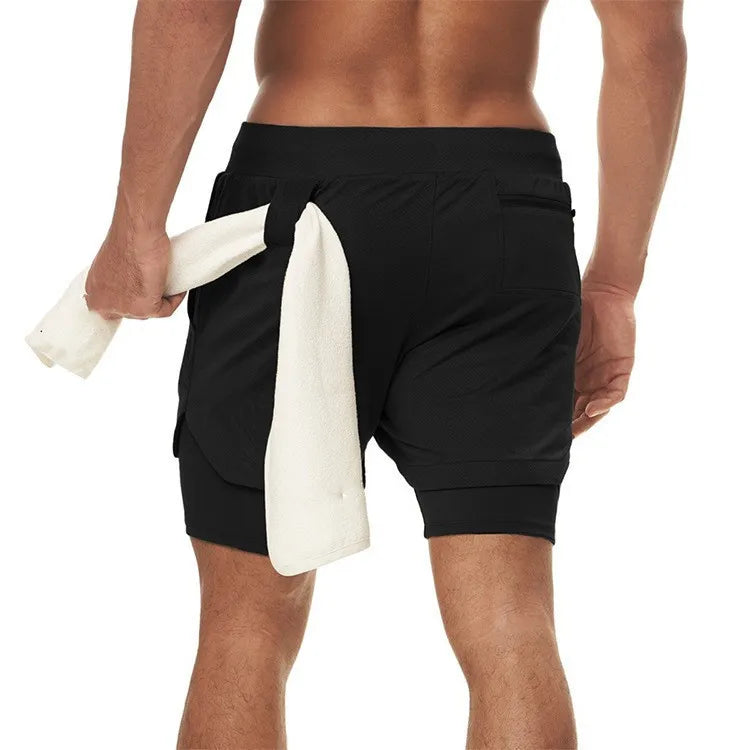 Pantalones cortos de camuflaje para correr, pantalones cortos deportivos para hombre, 2 en 1, de secado rápido, para entrenamiento, gimnasio, fitness, jogging, pantalones cortos de verano para hombre