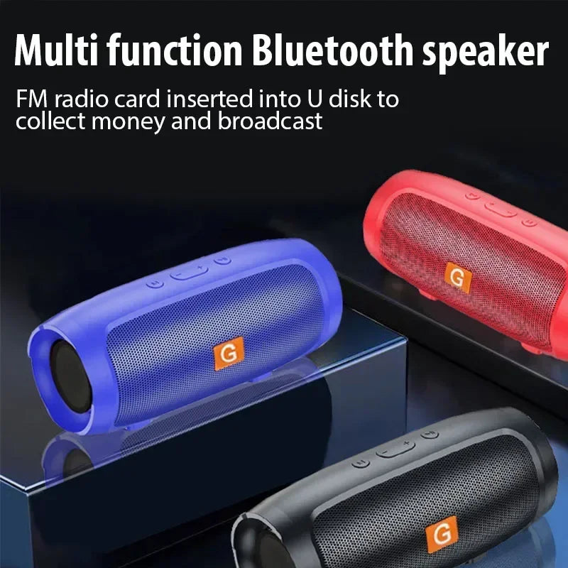 Altavoces portátiles con subwoofer y Bluetooth para exteriores, estéreo, envolventes, resistentes al agua, caja de sonido inalámbrica, compatible con radio FM, tarjeta TF