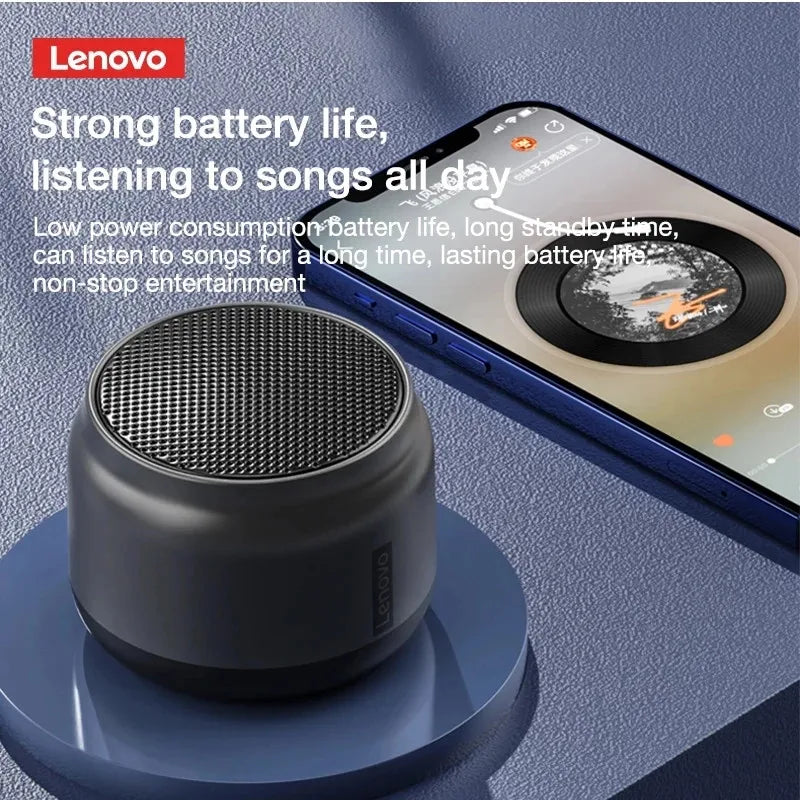 El altavoz Bluetooth inalámbrico Lenovo K30 con graves emula la textura metálica del interior del automóvil y es portátil y resistente al agua para exteriores