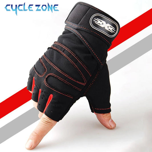 Guantes de entrenamiento para hombres y mujeres, guantes de medio dedo con envoltura para la muñeca para deportes, levantamiento de pesas, entrenamiento, bicicleta, motociclista, guantes de gimnasio