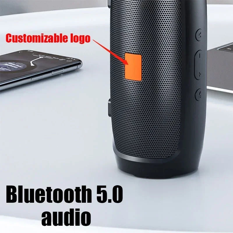 Altavoces portátiles con subwoofer y Bluetooth para exteriores, estéreo, envolventes, resistentes al agua, caja de sonido inalámbrica, compatible con radio FM, tarjeta TF