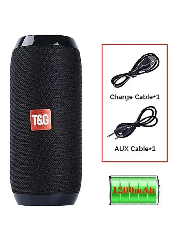 T&G TG117 Portable Bluetooth Speaker Outdoor Wireless Woofer Free Call /FM/TF Card/USB Flash Drive Connect Mobile Phone/Tablet