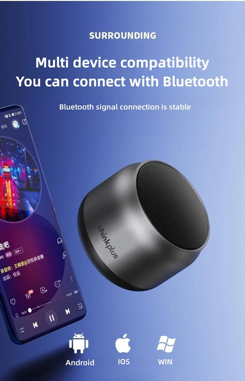 El altavoz Bluetooth inalámbrico Lenovo K30 con graves emula la textura metálica del interior del automóvil y es portátil y resistente al agua para exteriores